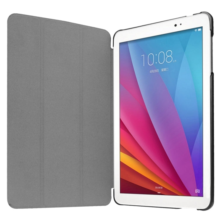 9.6 Inch Karst Texture Horizontal Flip Solid Color Leather Case with Three-Folding Holder for Huawei Honor Play Note 9.6