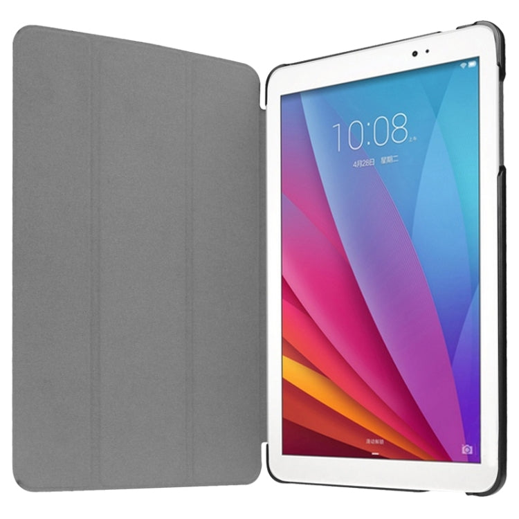 9.6 Inch Karst Texture Horizontal Flip Solid Color Leather Case with Three-Folding Holder for Huawei Honor Play Note 9.6