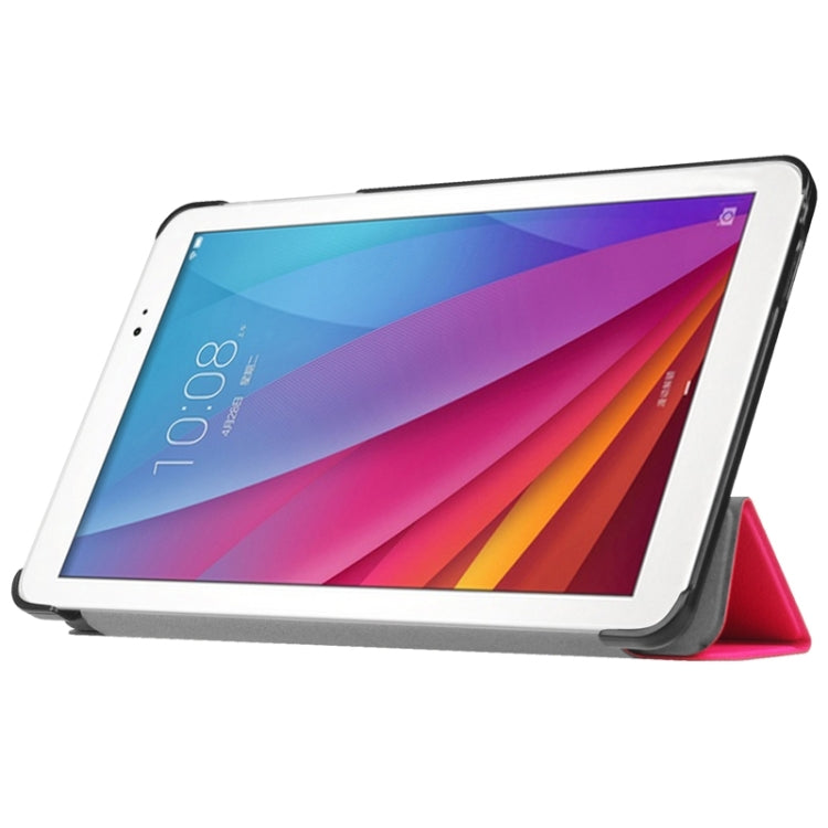 9.6 Inch Karst Texture Horizontal Flip Solid Color Leather Case with Three-Folding Holder for Huawei Honor Play Note 9.6