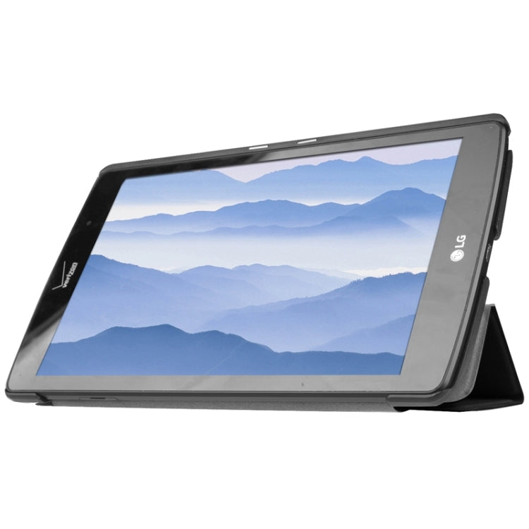 8.3 Inch Karst Texture Horizontal Flip Solid Color Leather Case with Three-Folding Holder for LG G Pad X8.3