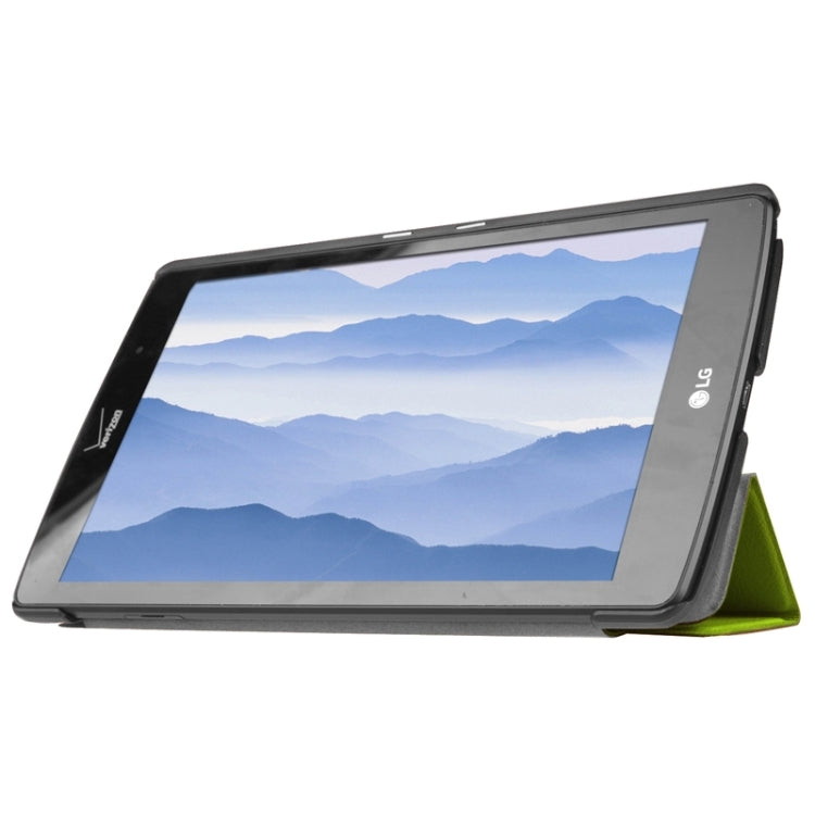 8.3 Inch Karst Texture Horizontal Flip Solid Color Leather Case with Three-Folding Holder for LG G Pad X8.3