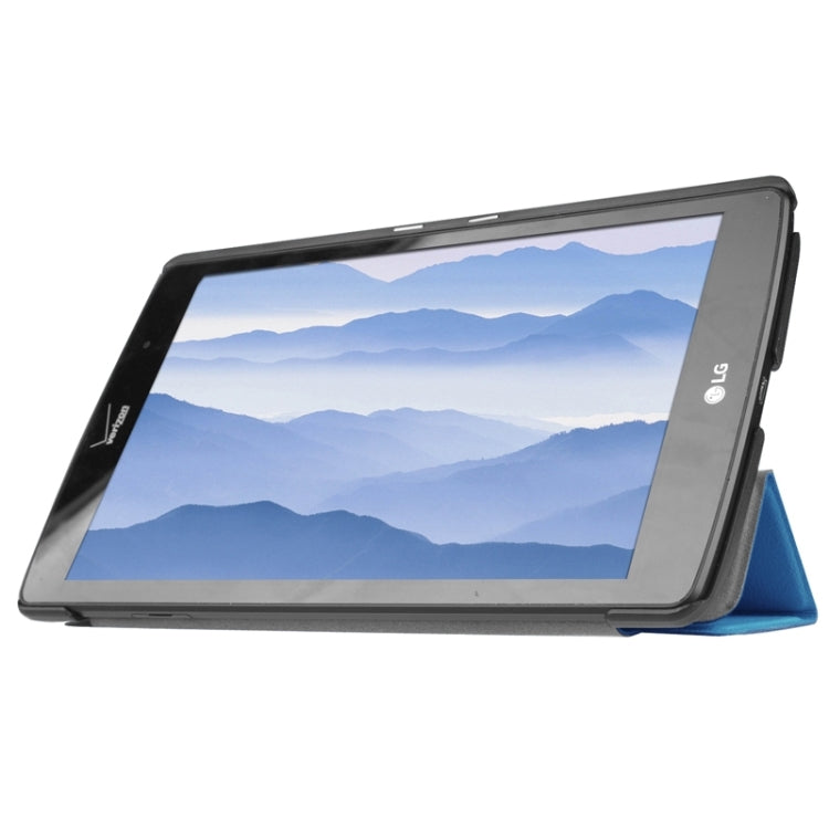 8.3 Inch Karst Texture Horizontal Flip Solid Color Leather Case with Three-Folding Holder for LG G Pad X8.3