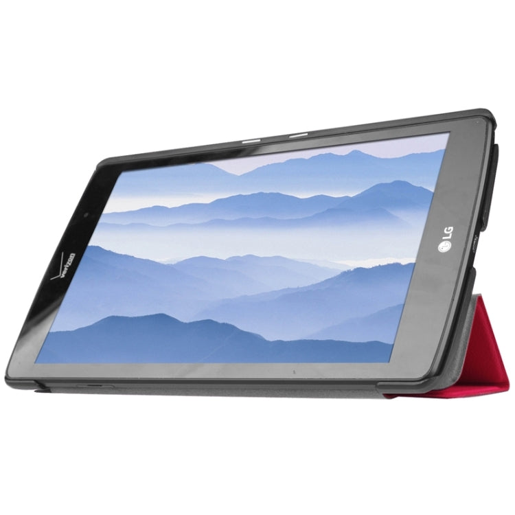 8.3 Inch Karst Texture Horizontal Flip Solid Color Leather Case with Three-Folding Holder for LG G Pad X8.3