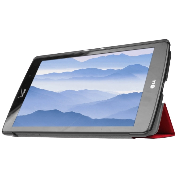 8.3 Inch Karst Texture Horizontal Flip Solid Color Leather Case with Three-Folding Holder for LG G Pad X8.3