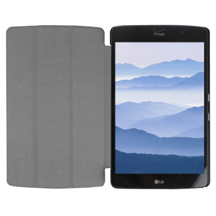 8.3 Inch Karst Texture Horizontal Flip Solid Color Leather Case with Three-Folding Holder for LG G Pad X8.3