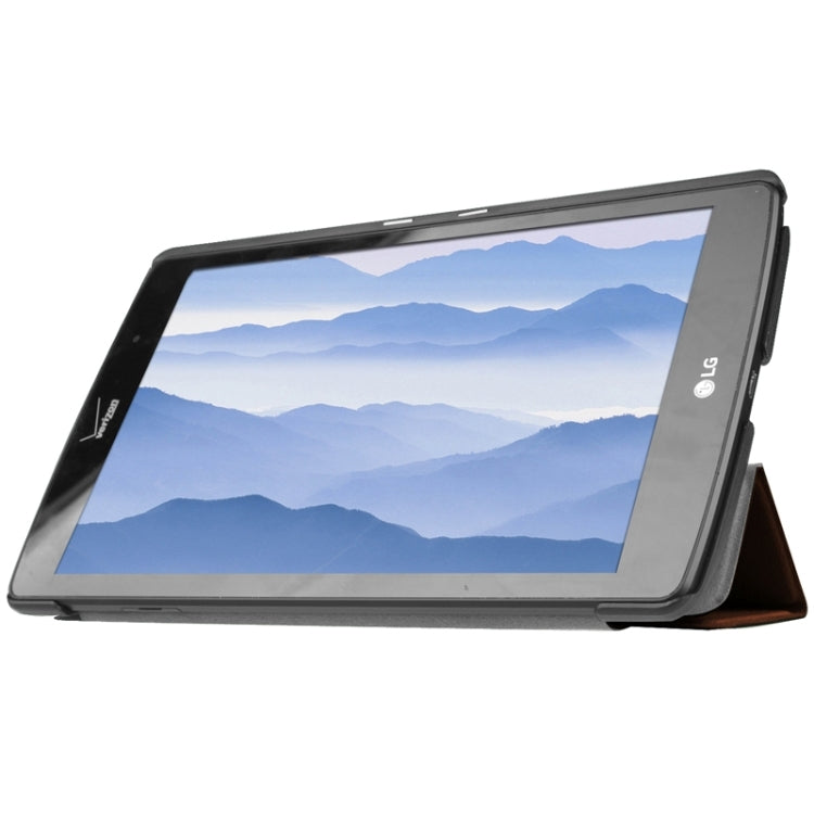 8.3 Inch Karst Texture Horizontal Flip Solid Color Leather Case with Three-Folding Holder for LG G Pad X8.3