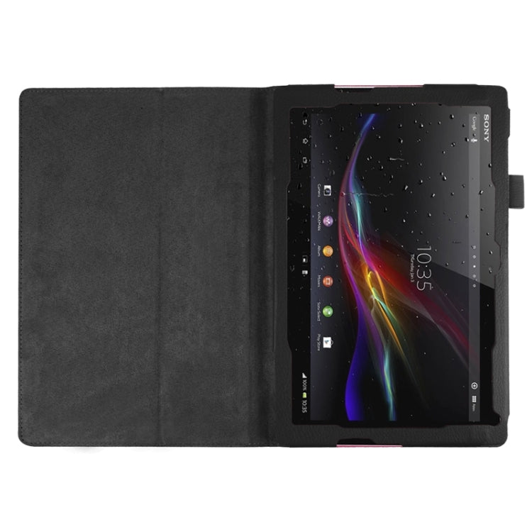 Litchi Texture Horizontal Flip Solid Color Leather Case with Holder for Sony Xperia Z4