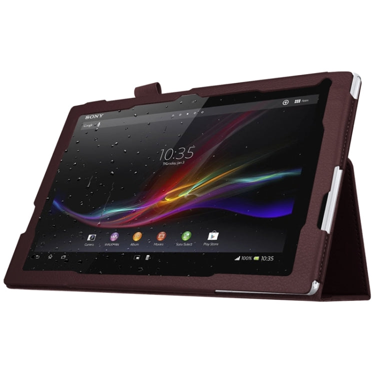 Litchi Texture Horizontal Flip Solid Color Leather Case with Holder for Sony Xperia Z4