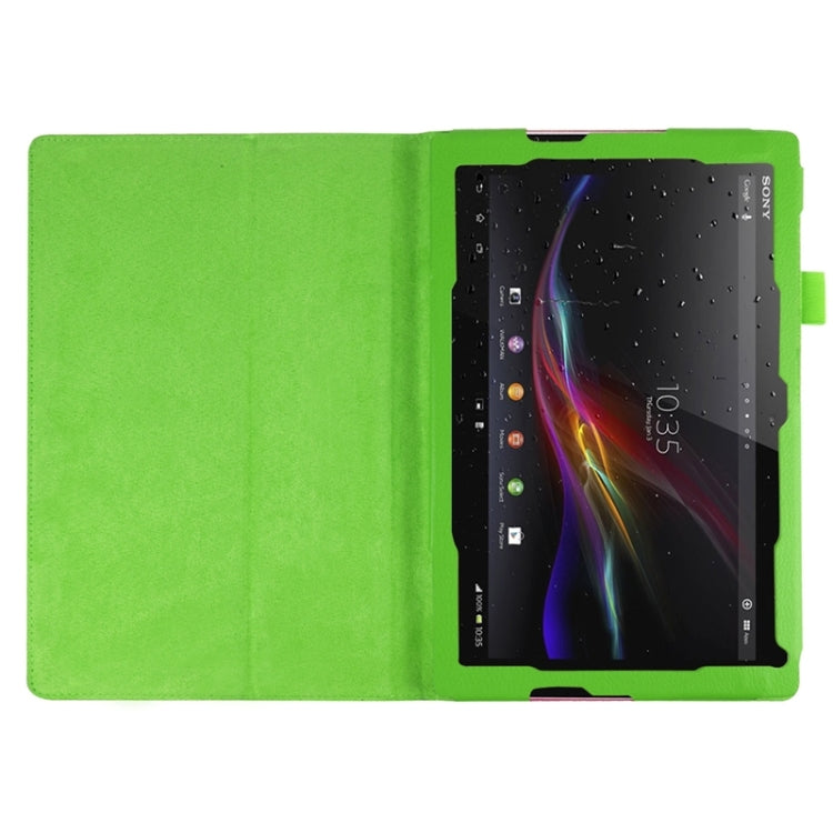 Litchi Texture Horizontal Flip Solid Color Leather Case with Holder for Sony Xperia Z4