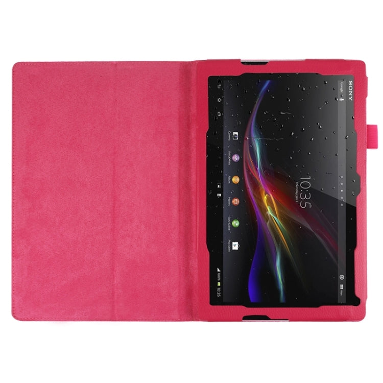 Litchi Texture Horizontal Flip Solid Color Leather Case with Holder for Sony Xperia Z4