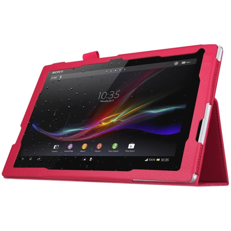 Litchi Texture Horizontal Flip Solid Color Leather Case with Holder for Sony Xperia Z4