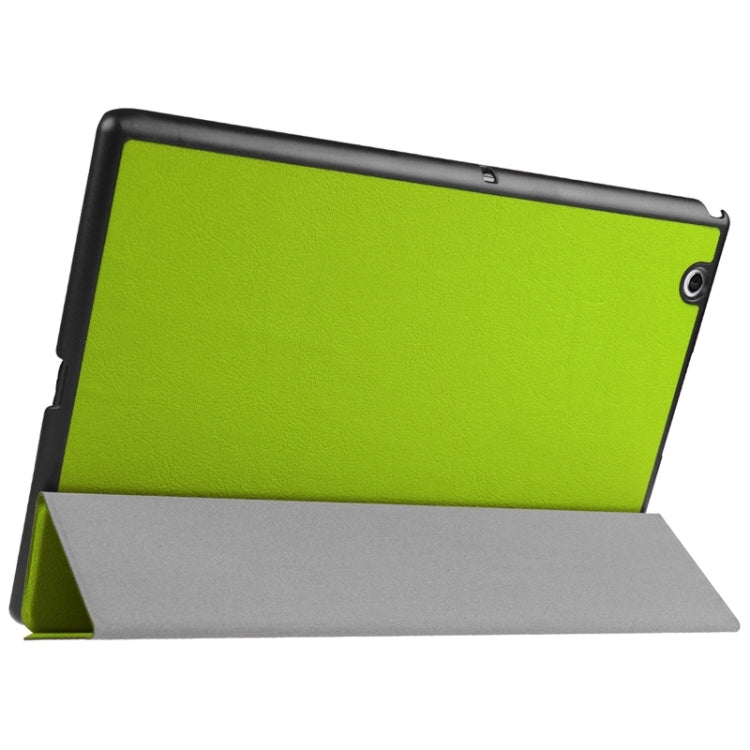 Karst Texture Horizontal Flip Solid Color Leather Case with Three-Folding Holder for Sony Xperia Z4