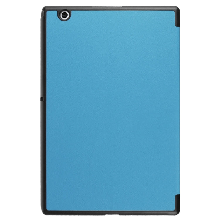 Karst Texture Horizontal Flip Solid Color Leather Case with Three-Folding Holder for Sony Xperia Z4