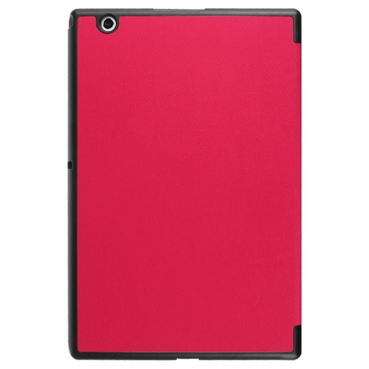 Karst Texture Horizontal Flip Solid Color Leather Case with Three-Folding Holder for Sony Xperia Z4