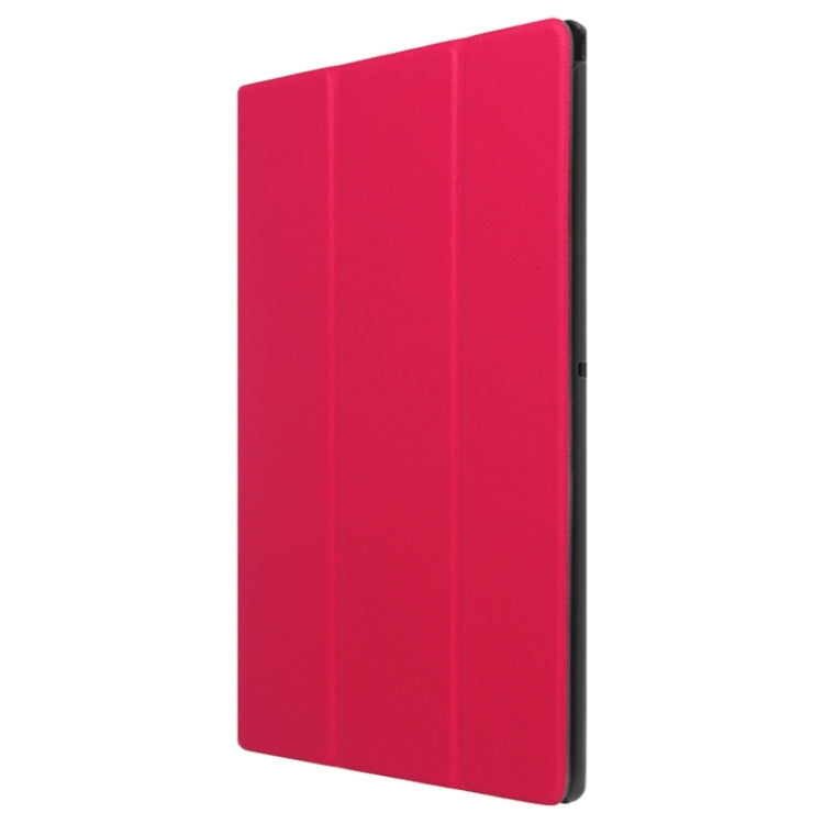 Karst Texture Horizontal Flip Solid Color Leather Case with Three-Folding Holder for Sony Xperia Z4