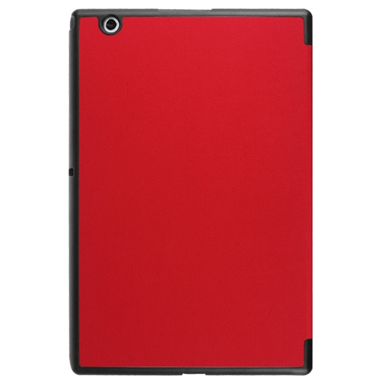 Karst Texture Horizontal Flip Solid Color Leather Case with Three-Folding Holder for Sony Xperia Z4