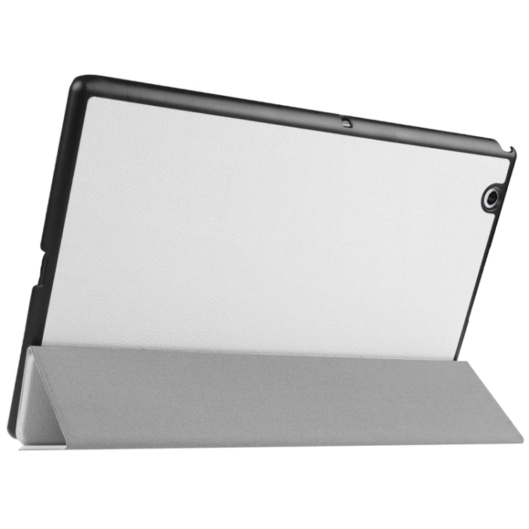 Karst Texture Horizontal Flip Solid Color Leather Case with Three-Folding Holder for Sony Xperia Z4