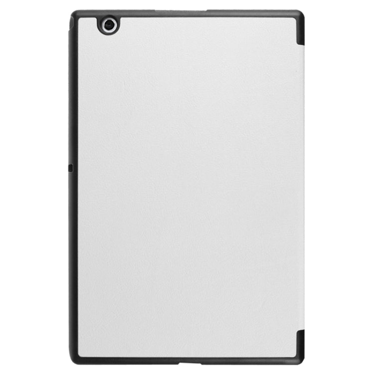 Karst Texture Horizontal Flip Solid Color Leather Case with Three-Folding Holder for Sony Xperia Z4