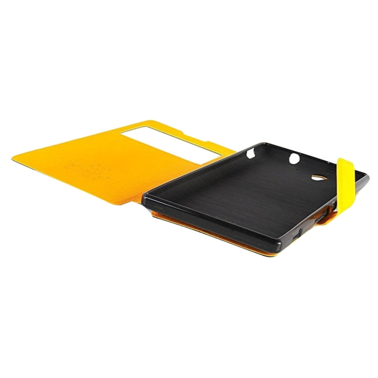 Cross Texture Color Matching Horizontal Flip Leather Case with Call Display ID & Holder for Sony Xperia C3