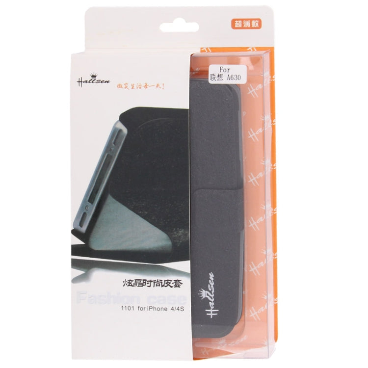 Silver Hairline Texture Leather Case with Credit Card Slots & Holder for Lenovo A630