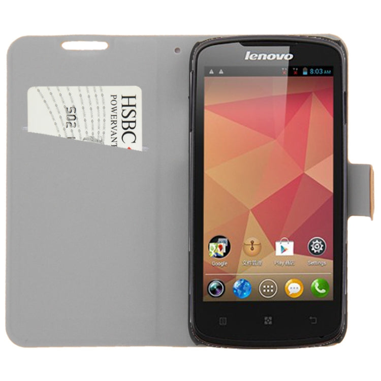 Silver Hairline Texture Leather Case with Credit Card Slots & Holder for Lenovo A630