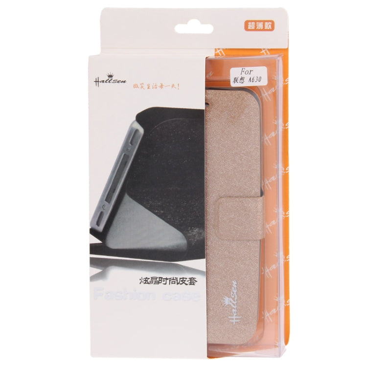 Silver Hairline Texture Leather Case with Credit Card Slots & Holder for Lenovo A630