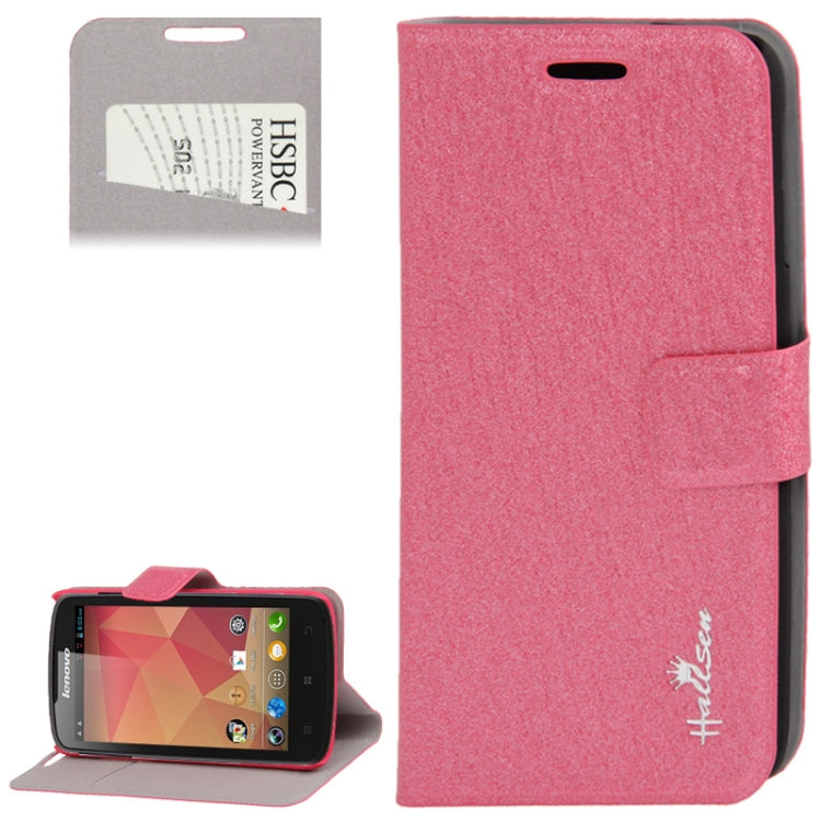 Silver Hairline Texture Leather Case with Credit Card Slots & Holder for Lenovo A630
