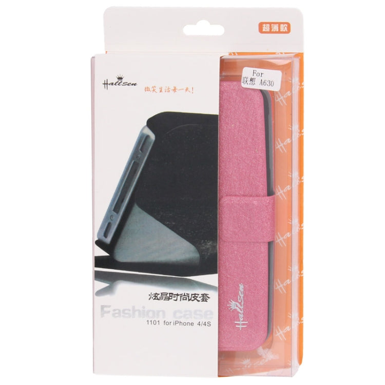 Silver Hairline Texture Leather Case with Credit Card Slots & Holder for Lenovo A630