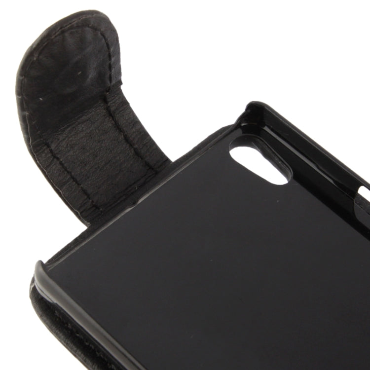 Vertical Flip Soft Leather Case for Huawei Ascend P6 (Black)