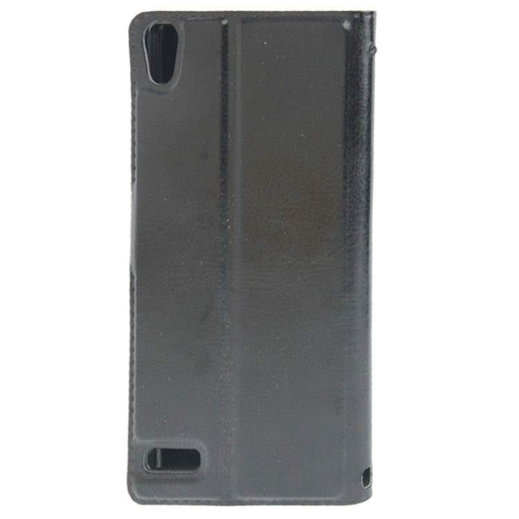 Crazy Horse Texture Leather Case with Credit Card Slots & Holder for Huawei Ascend P6