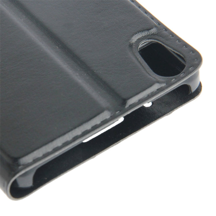 Crazy Horse Texture Leather Case with Credit Card Slots & Holder for Huawei Ascend P6