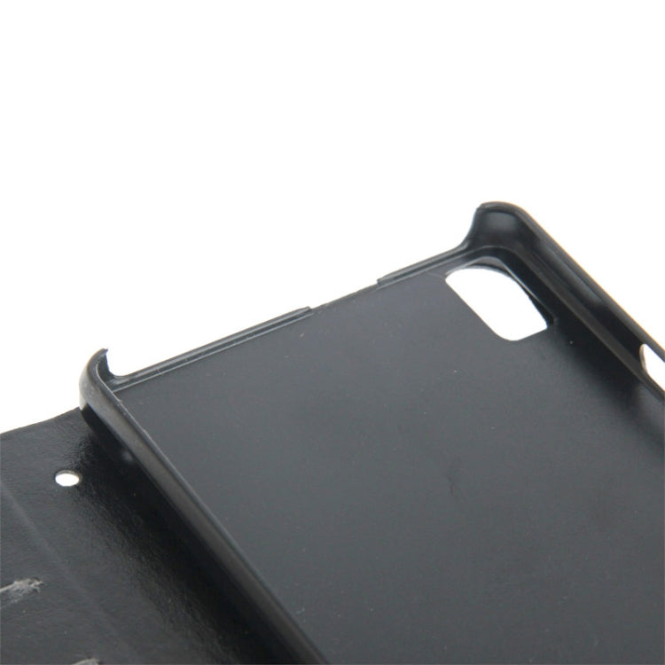 Crazy Horse Texture Leather Case with Credit Card Slots & Holder for Huawei Ascend P6