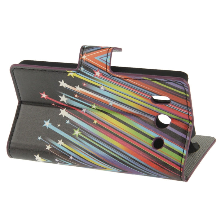 Colorful Meteor Pattern Leather Case with Credit Card Slots & Holder for Huawei Ascend G510