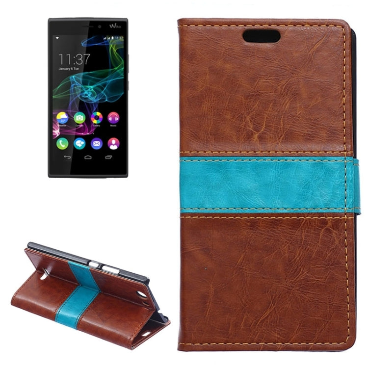 Horizontal Flip Color Matching Leather Case with Card Slots & Wallet & Holder for Wiko Ridge 4G
