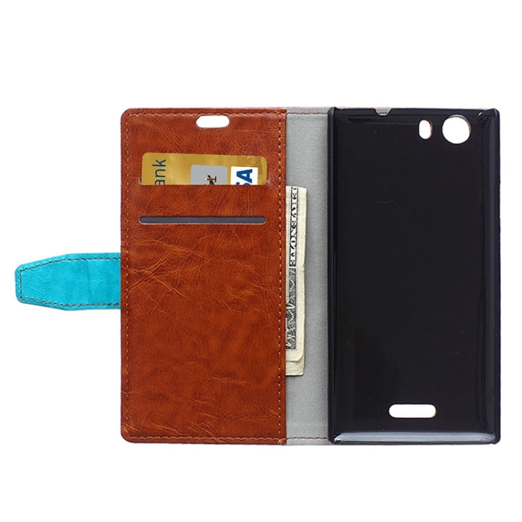 Horizontal Flip Color Matching Leather Case with Card Slots & Wallet & Holder for Wiko Ridge 4G