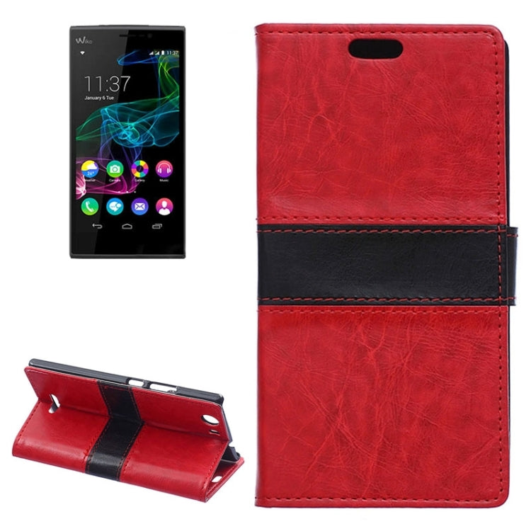 Horizontal Flip Color Matching Leather Case with Card Slots & Wallet & Holder for Wiko Ridge Fab 4G