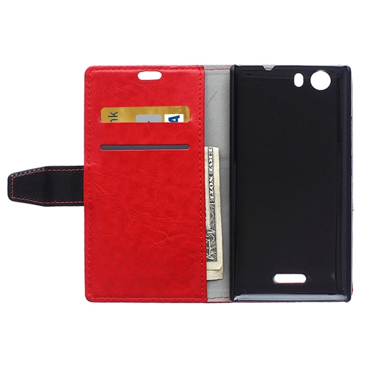 Horizontal Flip Color Matching Leather Case with Card Slots & Wallet & Holder for Wiko Ridge Fab 4G