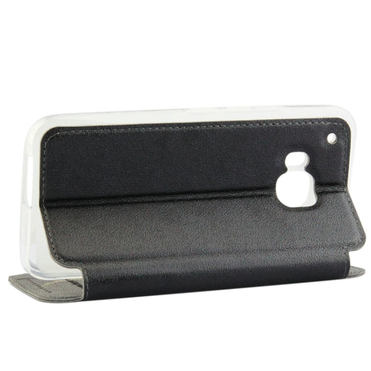 For HTC One M9 UFO Orange Peel Texture Leather Case with Holder & Card Slot & Caller ID Display