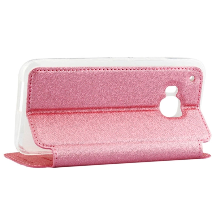 For HTC One M9 UFO Orange Peel Texture Leather Case with Holder & Card Slot & Caller ID Display