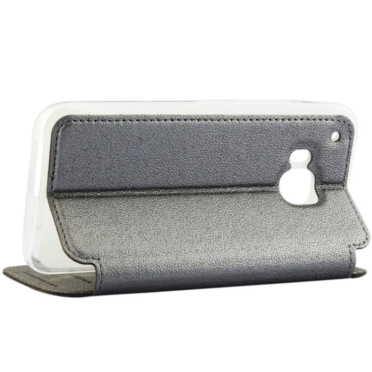 For HTC One M9 UFO Orange Peel Texture Leather Case with Holder & Card Slot & Caller ID Display