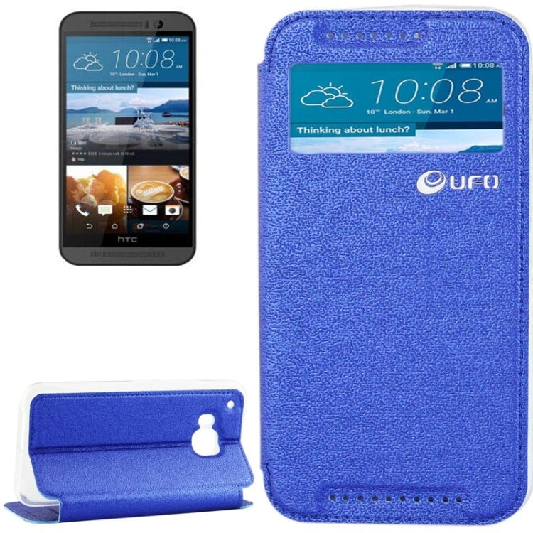 For HTC One M9 UFO Orange Peel Texture Leather Case with Holder & Card Slot & Caller ID Display
