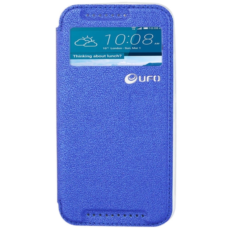 For HTC One M9 UFO Orange Peel Texture Leather Case with Holder & Card Slot & Caller ID Display