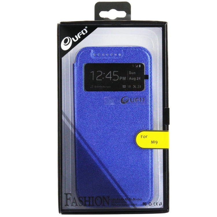 For HTC One M9 UFO Orange Peel Texture Leather Case with Holder & Card Slot & Caller ID Display