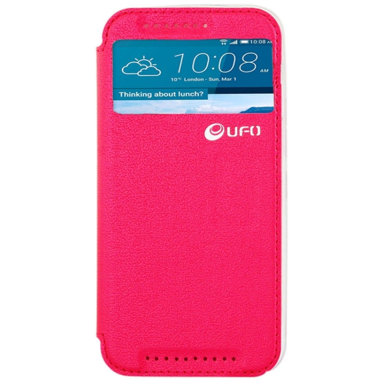 For HTC One M9 UFO Orange Peel Texture Leather Case with Holder & Card Slot & Caller ID Display