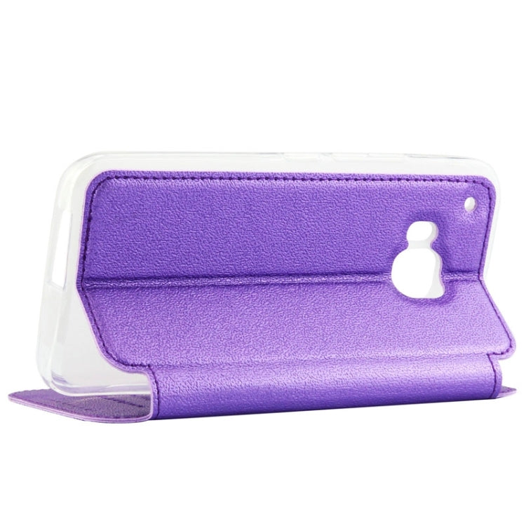 For HTC One M9 UFO Orange Peel Texture Leather Case with Holder & Card Slot & Caller ID Display