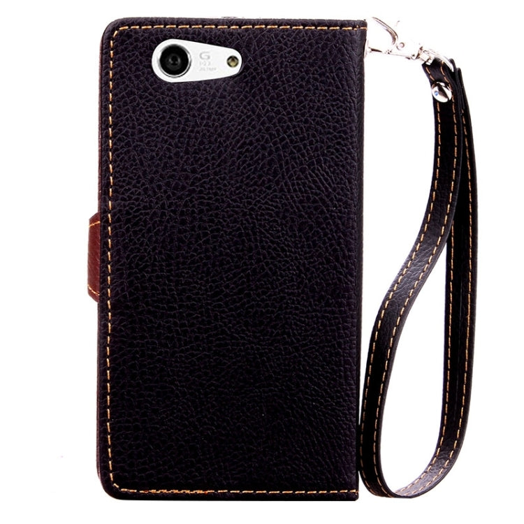 Leaf Magnetic Snap Litchi Texture Horizontal Flip Leather Case with Card Slots & Holder & Lanyard for Sony Xperia Z4 Compact