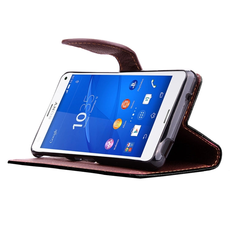 Leaf Magnetic Snap Litchi Texture Horizontal Flip Leather Case with Card Slots & Holder & Lanyard for Sony Xperia Z4 Compact