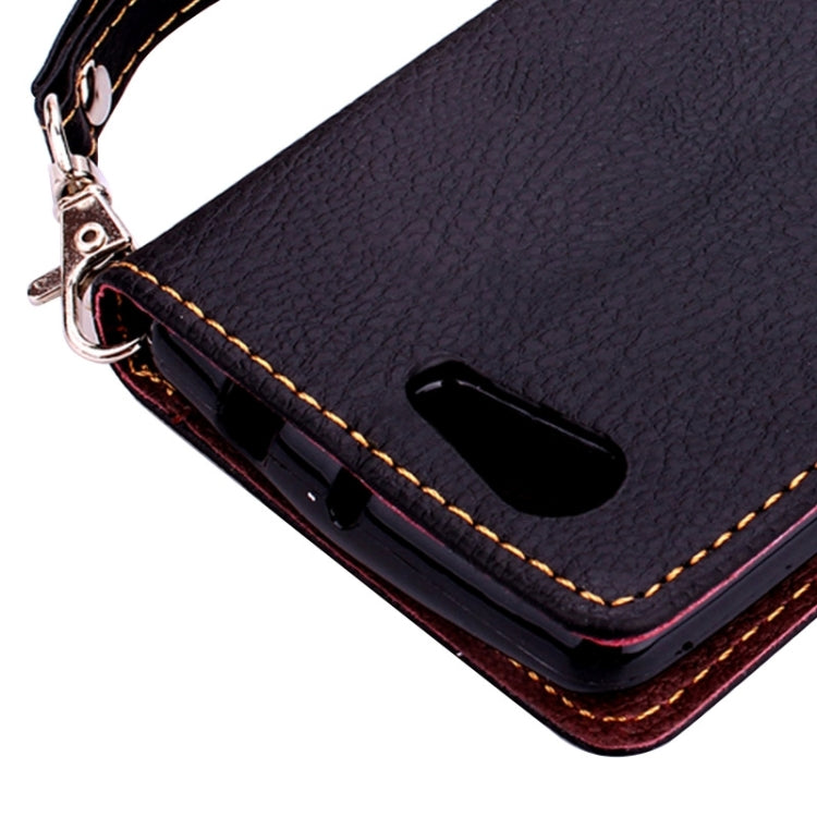 Leaf Magnetic Snap Litchi Texture Horizontal Flip Leather Case with Card Slots & Holder & Lanyard for Sony Xperia Z4 Compact