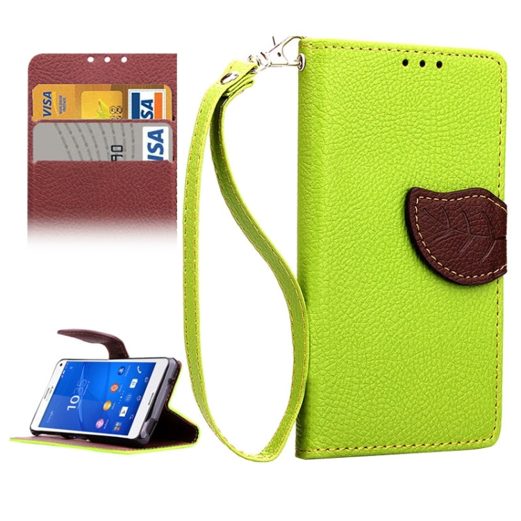 Leaf Magnetic Snap Litchi Texture Horizontal Flip Leather Case with Card Slots & Holder & Lanyard for Sony Xperia Z4 Compact