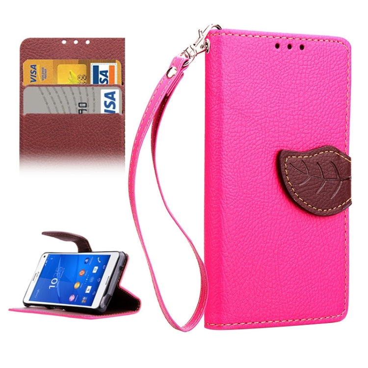 Leaf Magnetic Snap Litchi Texture Horizontal Flip Leather Case with Card Slots & Holder & Lanyard for Sony Xperia Z4 Compact